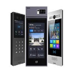 Smart intercom systems designed for multifamily and commercial properties, offering secure guest access, efficient delivery management, and multiple entry methods including QR code, NFC, fob, Bluetooth, and PIN code. Features include video calls, VOIP, facial recognition, and an integrated HD CCTV camera for monitoring common areas and guest entrances.